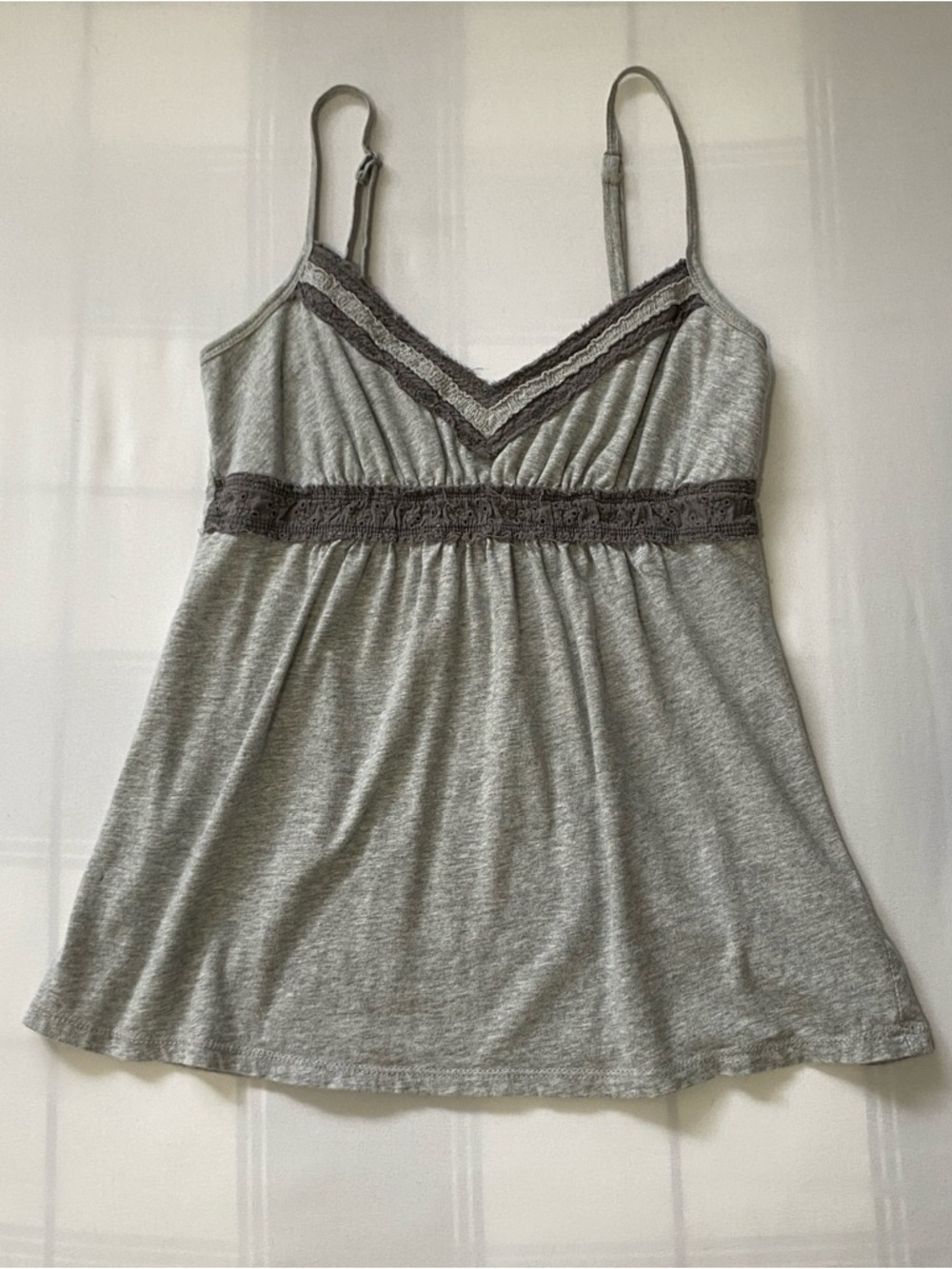 Vintage Heather Grey Babydoll Cami Tank Top